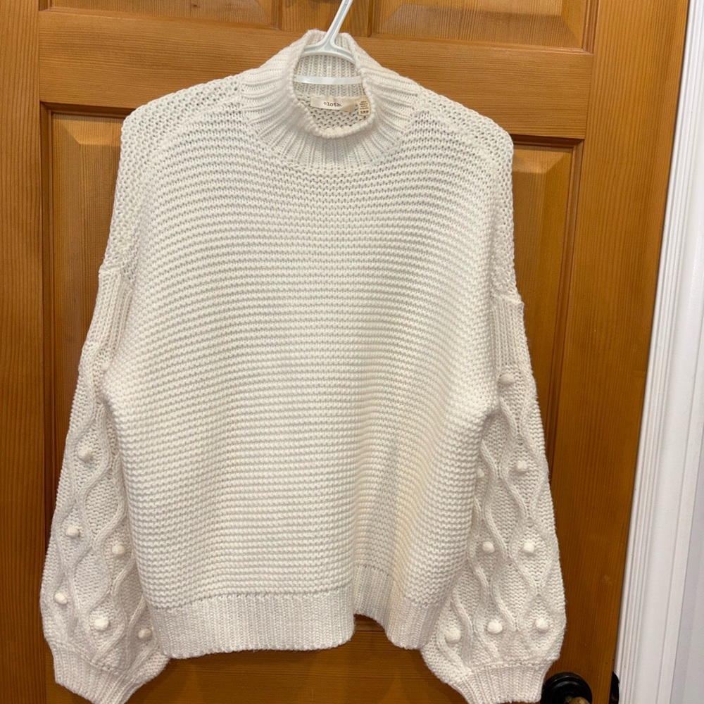 Cloth Cozy White Knit Sweater